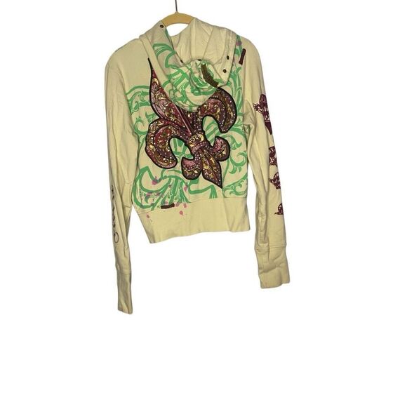 Rebel Spirit A Royal Way of Life Embroidered Rhinestones Zip Up Hoodie - Picture 8 of 8